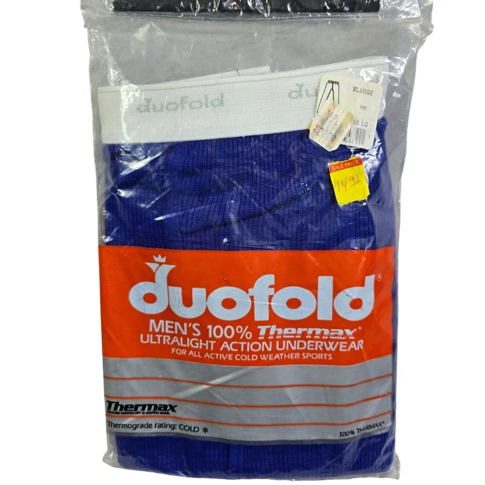 Vintage Duofold‎ Thermax Thermal Pants Mens XL Blue Ultralight Action Base Layer